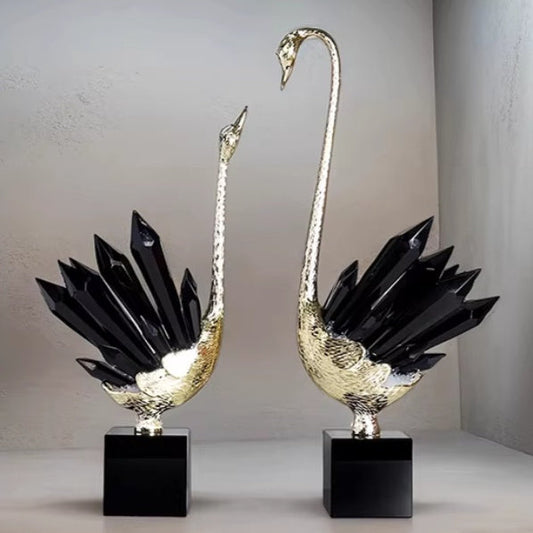 Affordable Luxury Crystal Swan High-End Home Decor For Foyer PearlNestDecor.com
