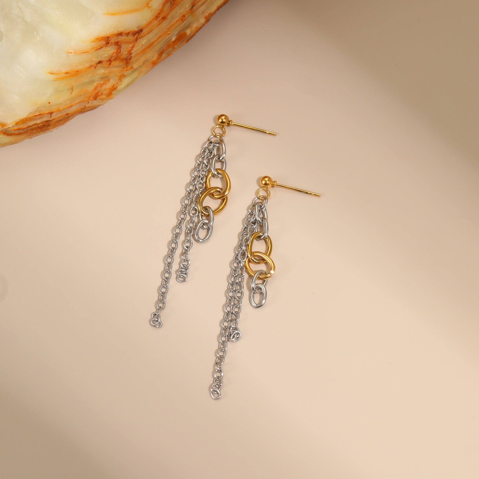 Autumn And Winter New Style Necklaces Gold And Silver Color Matching Earrings Jewelry LadyShow.Store