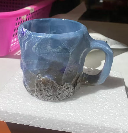 400ml Resin Mineral Crystal Coffee Mugs With Handles Elegant Fake Mineral Crystal Cup For Workplace Home Decor Christmas Gift Kitchen Gadgets PearlNestDecor.com