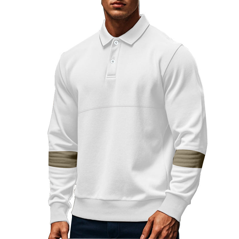 Fashion Long-sleeved Lapel Polo Shirt With Button Men's Loose Casual Sports Top Fall Spring Clothing LadyShow.Store