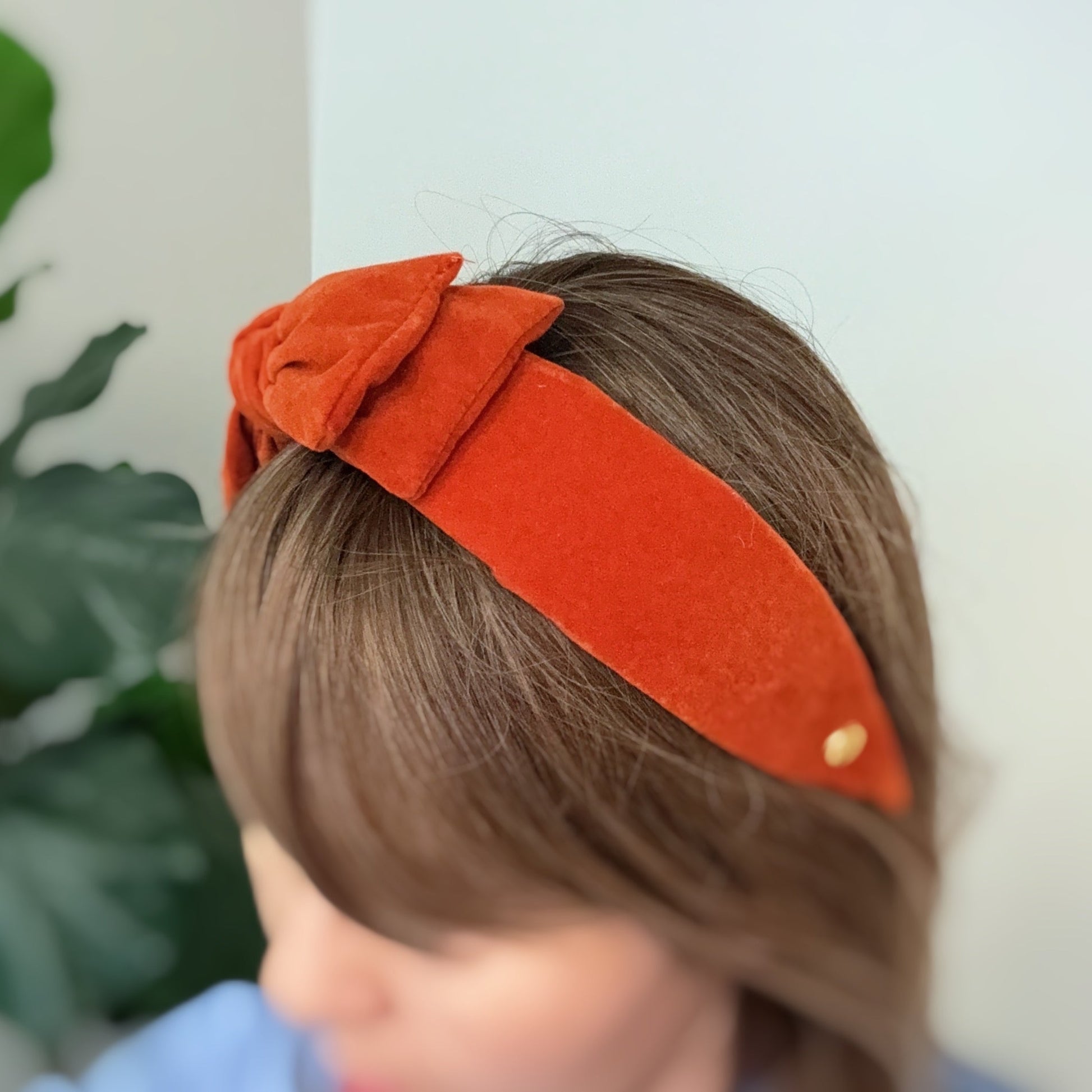 Structured Velvet Bow Headband LadyShow.Store