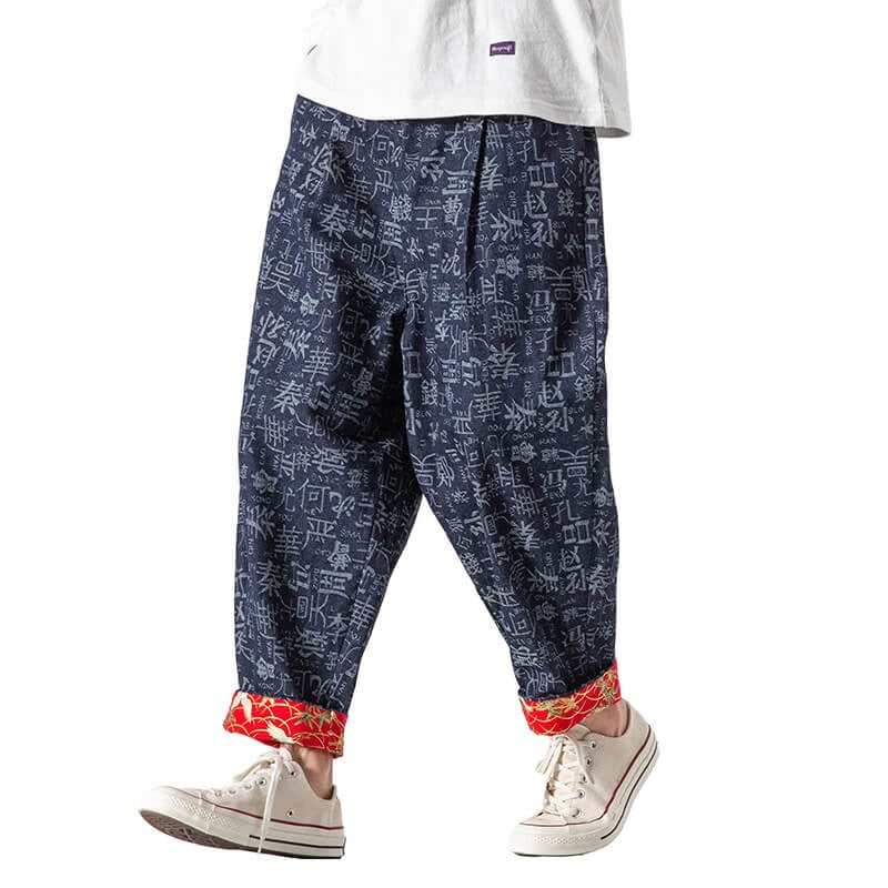 Fairy Crane Panel Denim Jeans Pi-Mart
