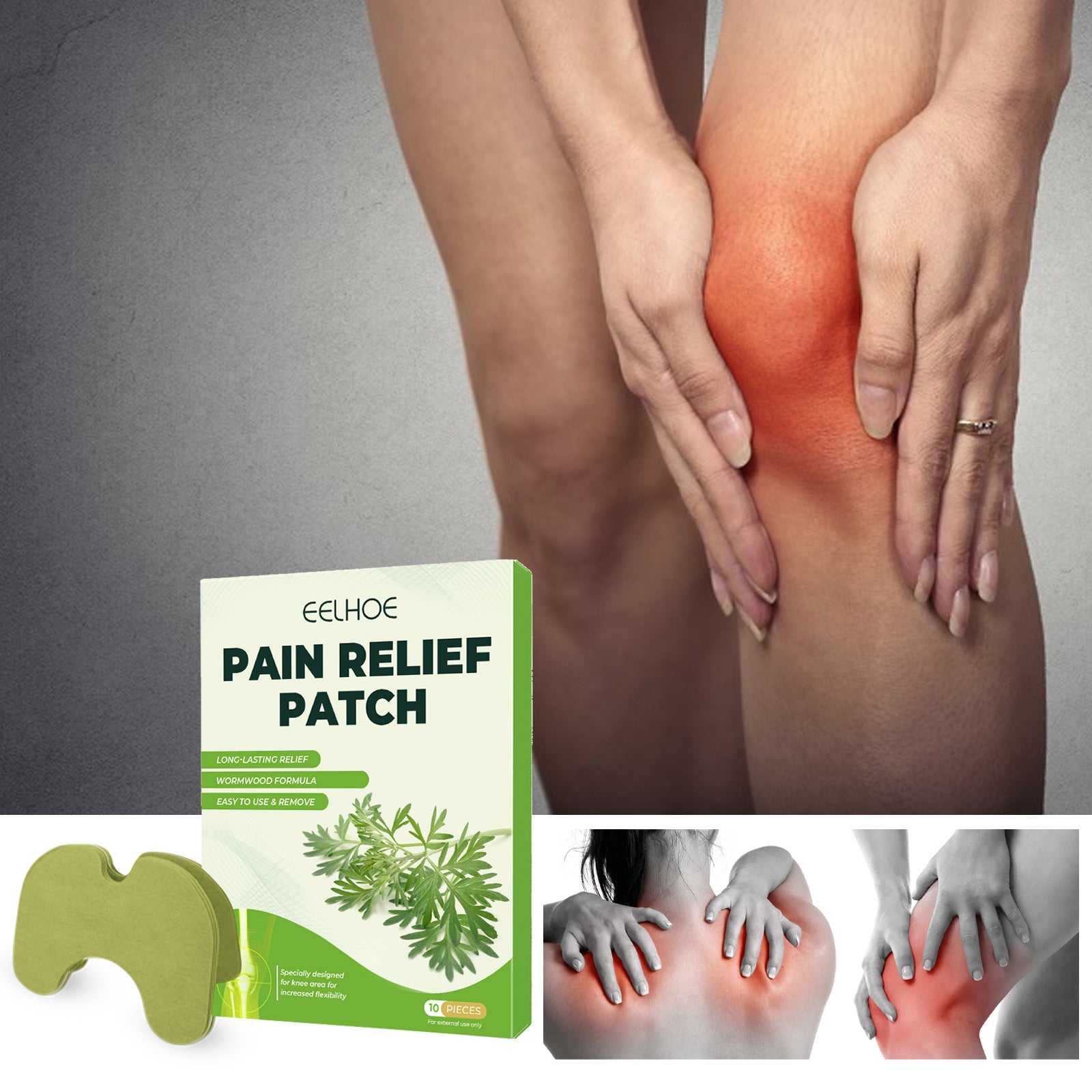 Green Mugwort Knee Patches 10pcs Tri Light Beauty