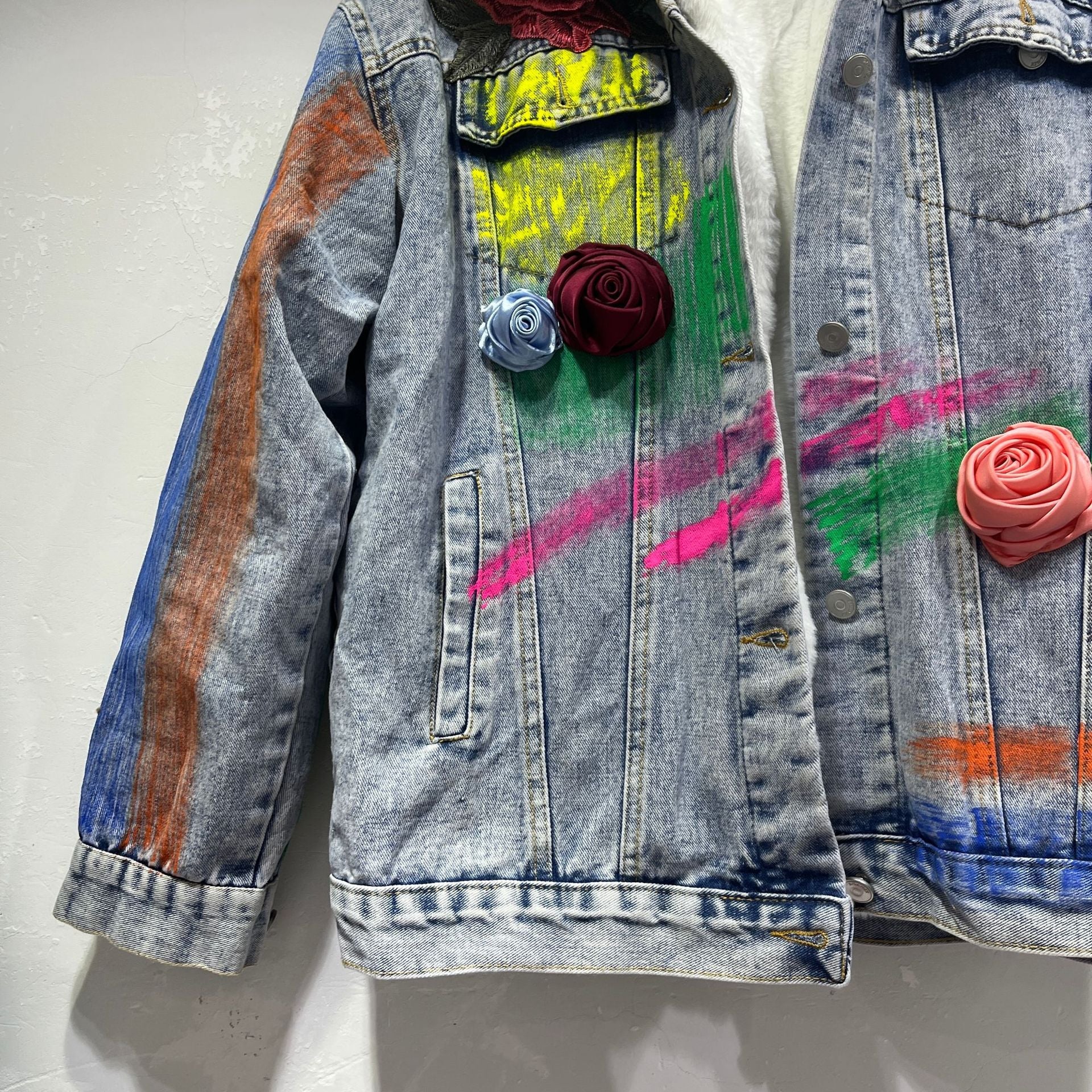 Heavy Industry Personality Big Fur Collar Denim Short Coat Women Best YouTube Store