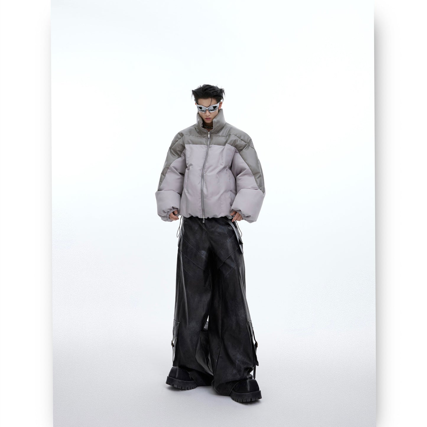 Flowing Light Thickened Three-dimensional Splicing Design Cotton Jacket LuxuryLifeWay Online Store