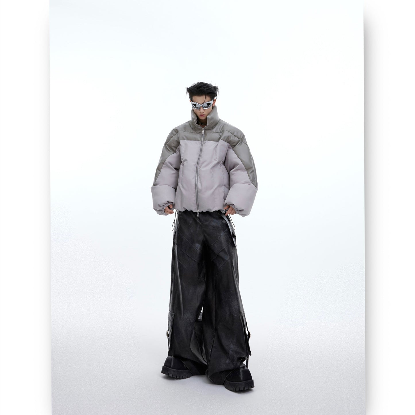 Flowing Light Thickened Three-dimensional Splicing Design Cotton Jacket LadyShow.Store