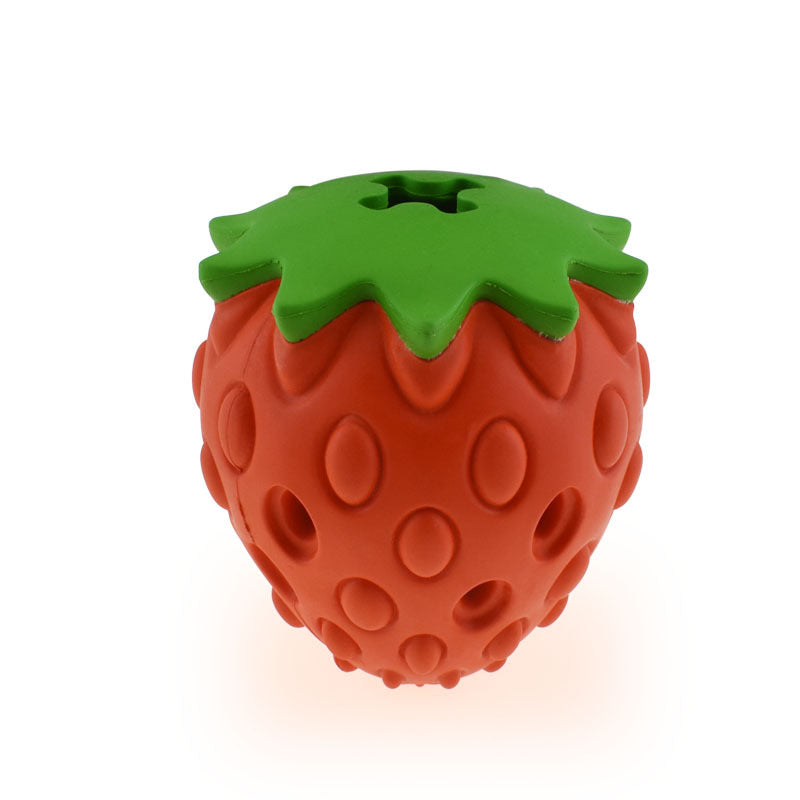 Pet Toy Chew Resistant Strawberry Leak Food Ball Pet Supplies Dog And Cat Toys Pets Fashion