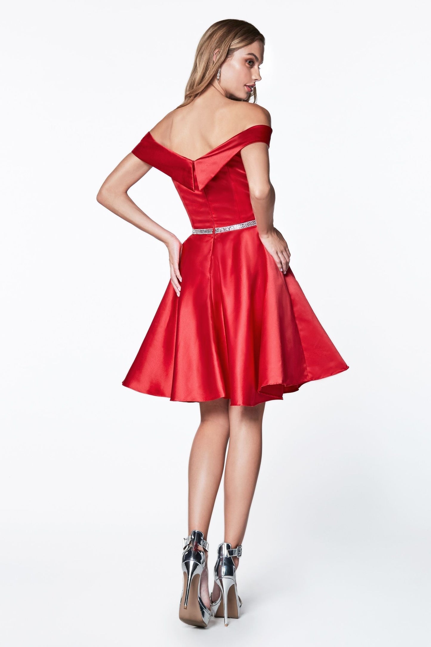 Short Satin Off The Shoulder Dress LuxuryLifeWay Online Store