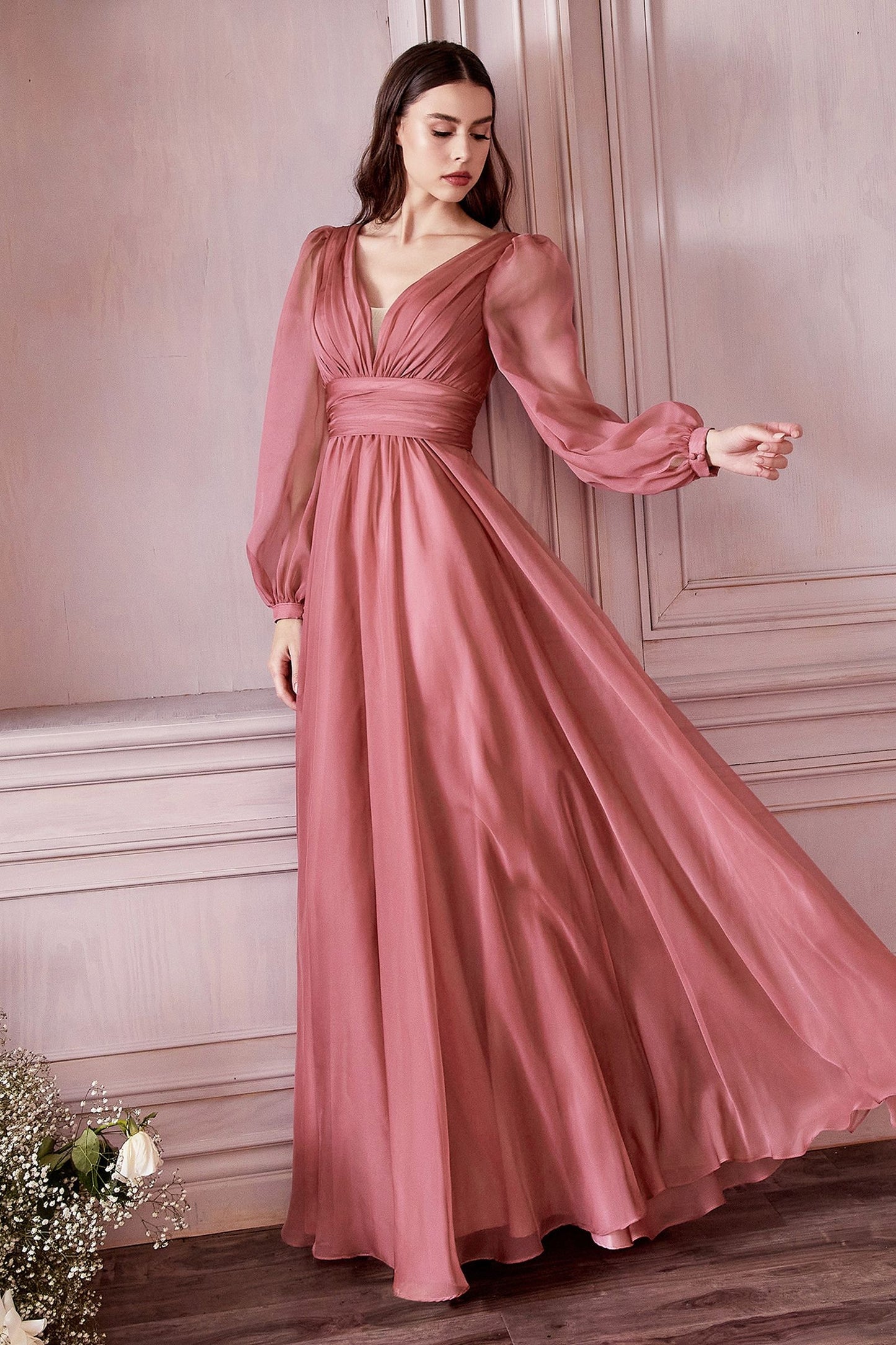 Long Sleeve Chiffon Dress LuxuryLifeWay Online Store