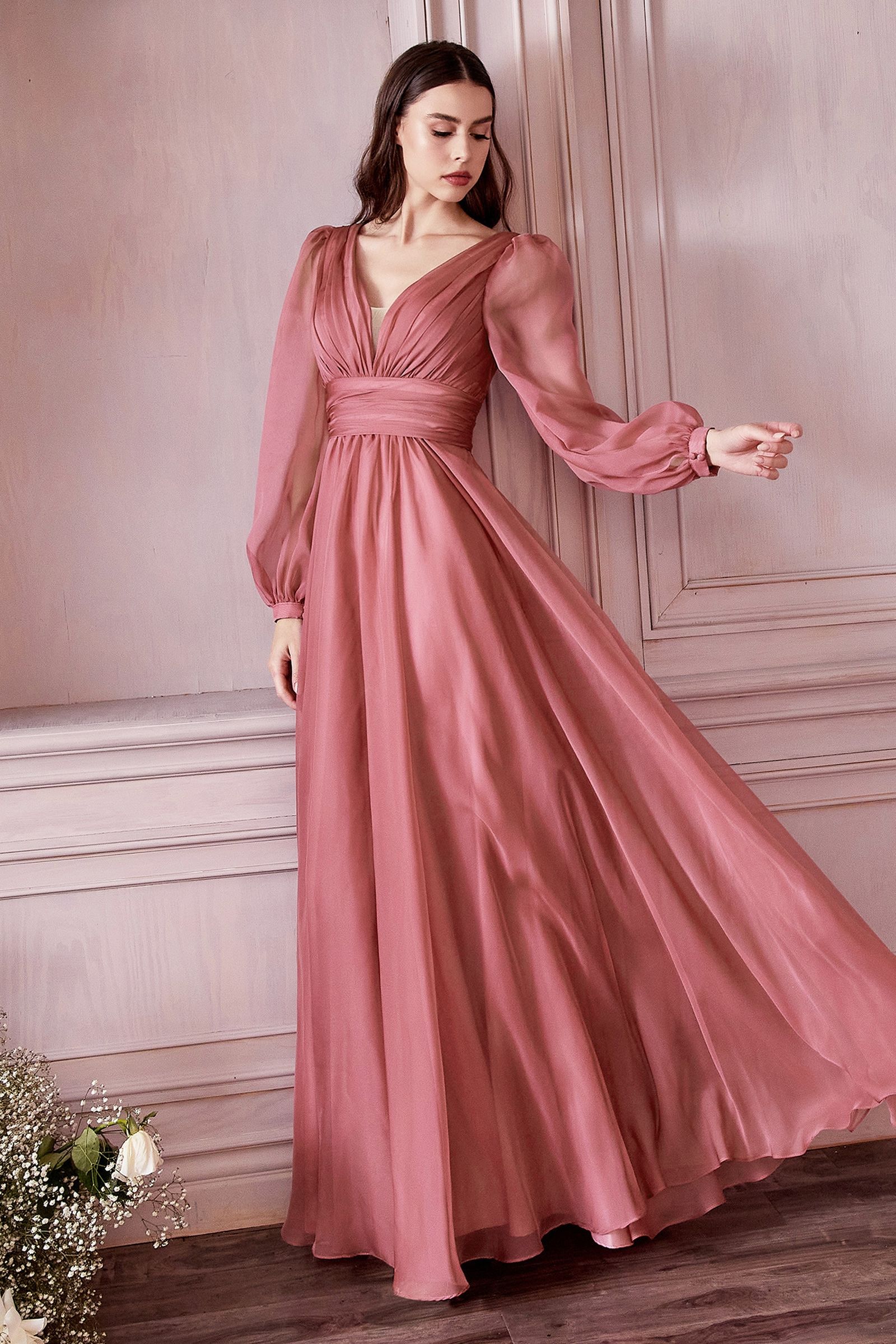 Long Sleeve Chiffon Dress LuxuryLifeWay Online Store