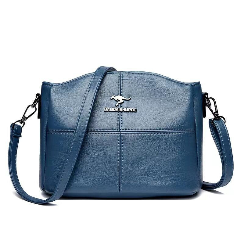Korean-style Womens Shoulder Soft Leather Versatile Design Large Capacity And Embroidered Crossbody Bag LadyShow.Store