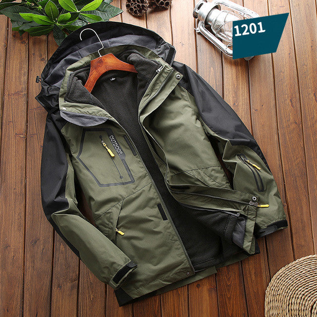 Men's Waterproof 3 in 1 Fleece Lined Outdoor Jacket Pi-Mart