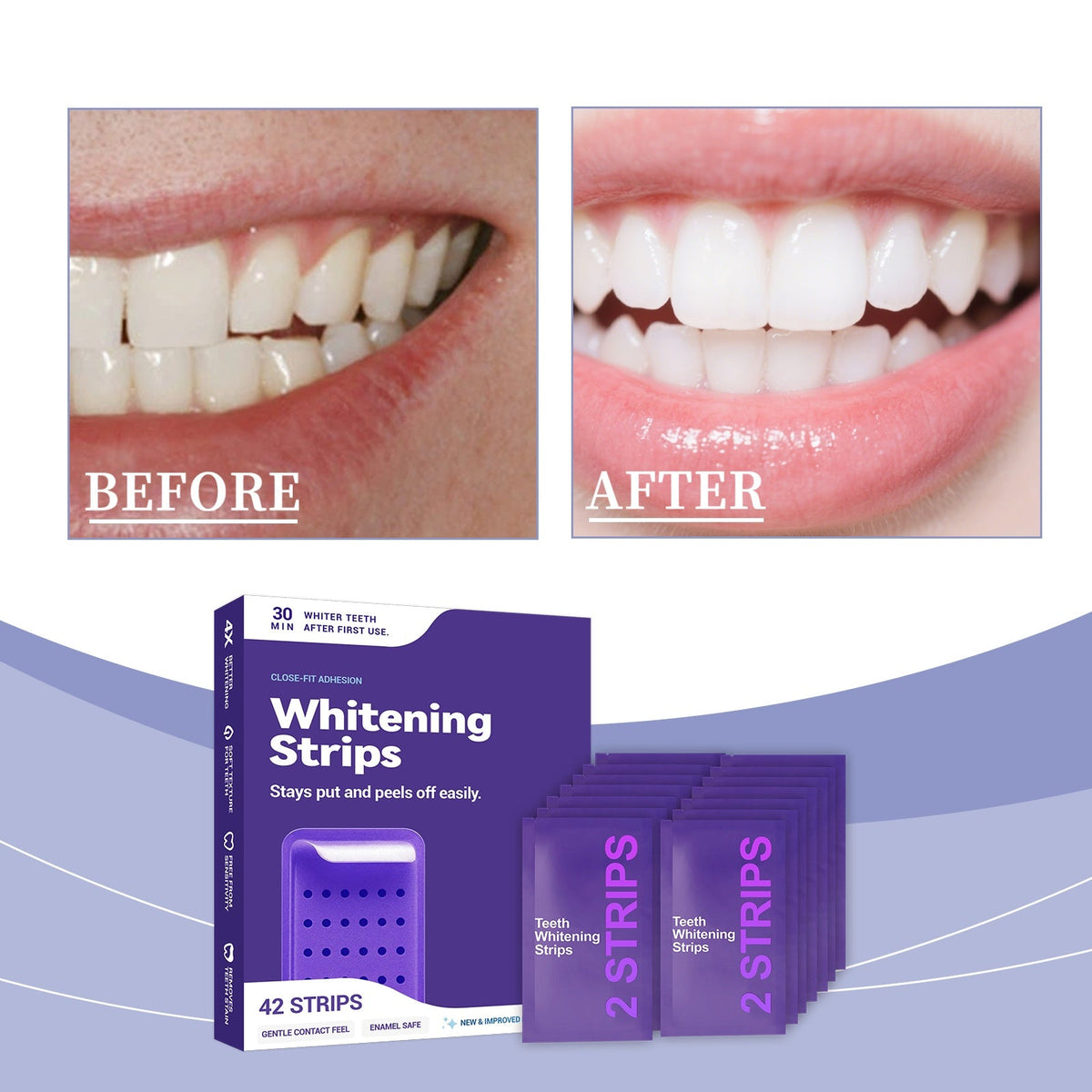 Purple Whitening Toothpaste 21pcs 1box Tri Light Beauty