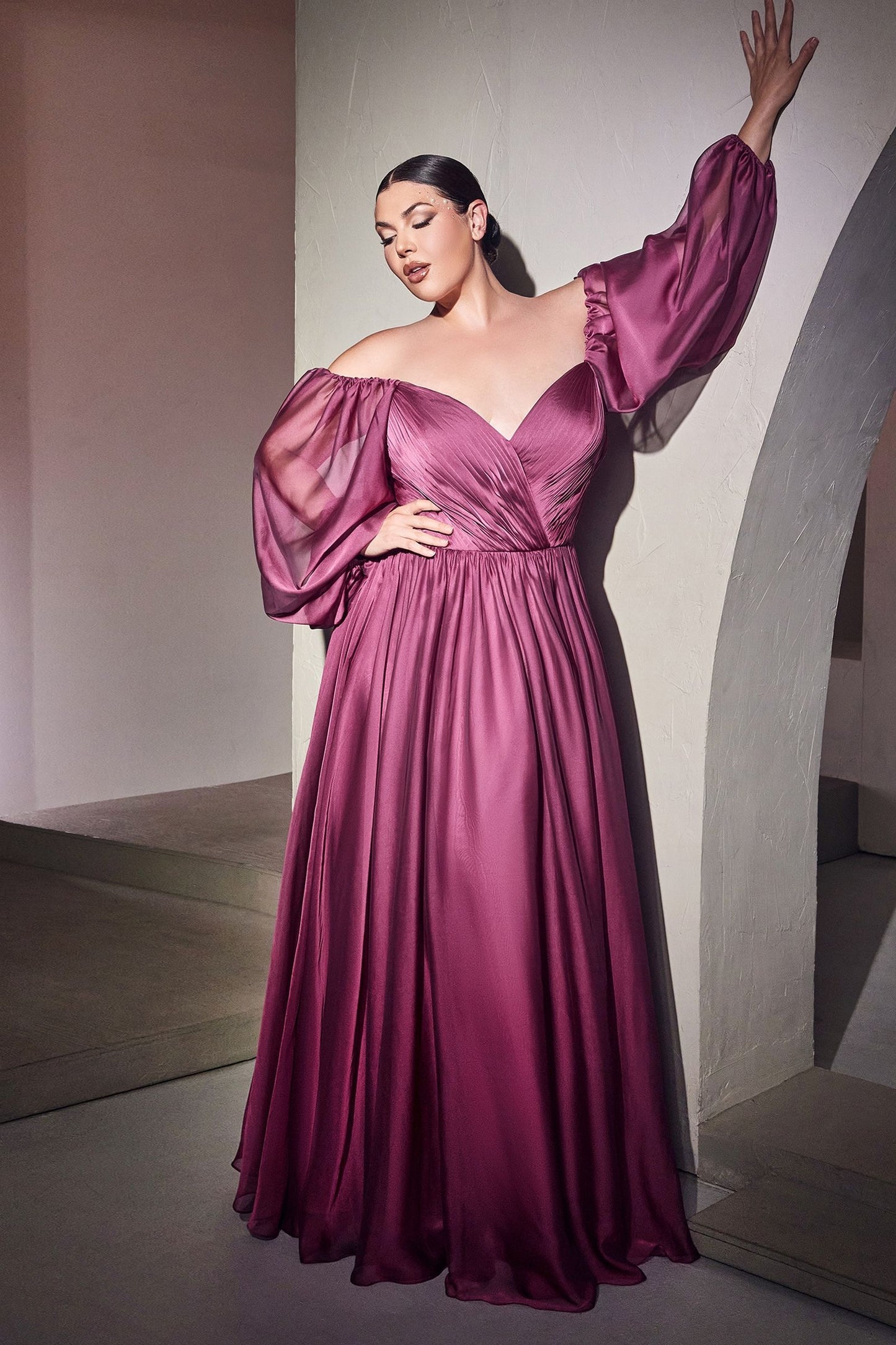 Long Sleeve A-Line Chiffon Dress LuxuryLifeWay Online Store