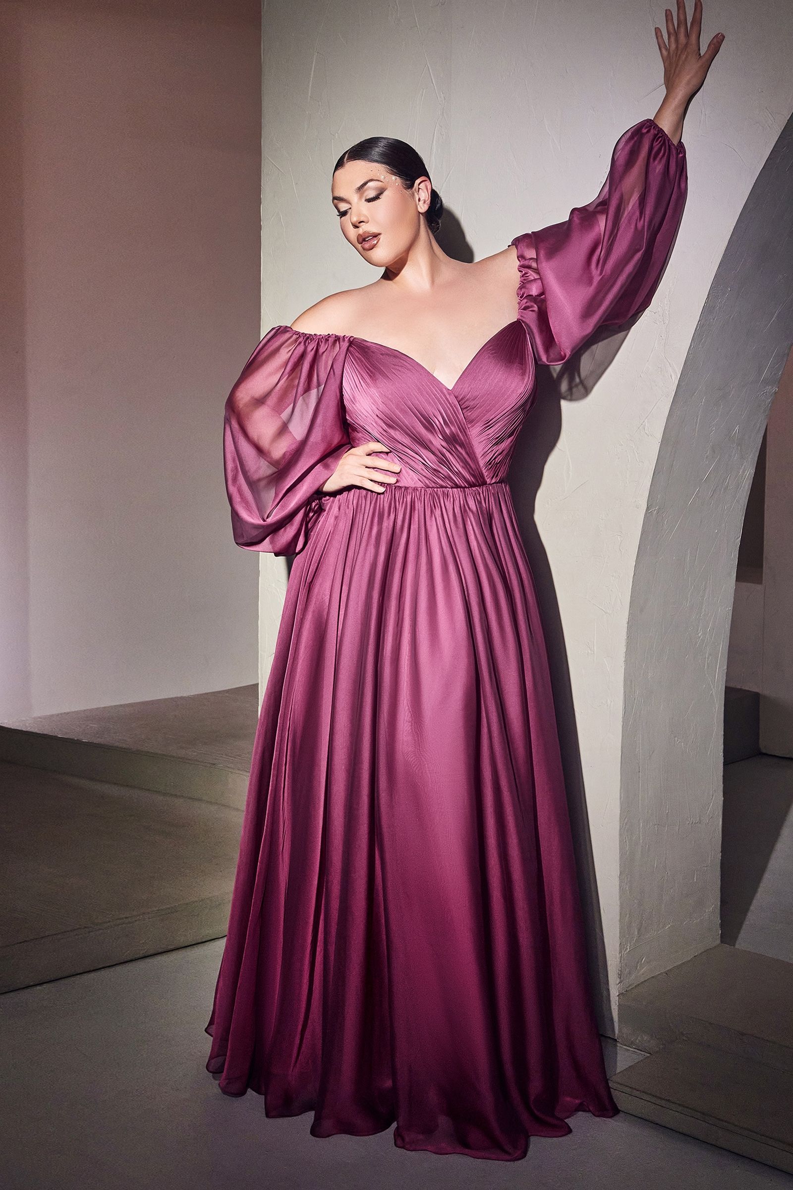 Long Sleeve A-Line Chiffon Dress LuxuryLifeWay Online Store