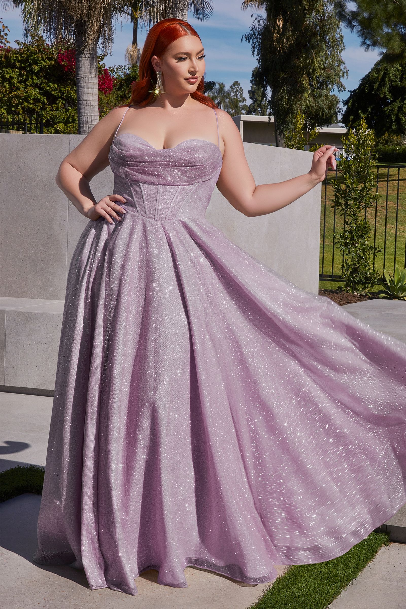 Glitter A-Line Gown Curve LuxuryLifeWay Online Store