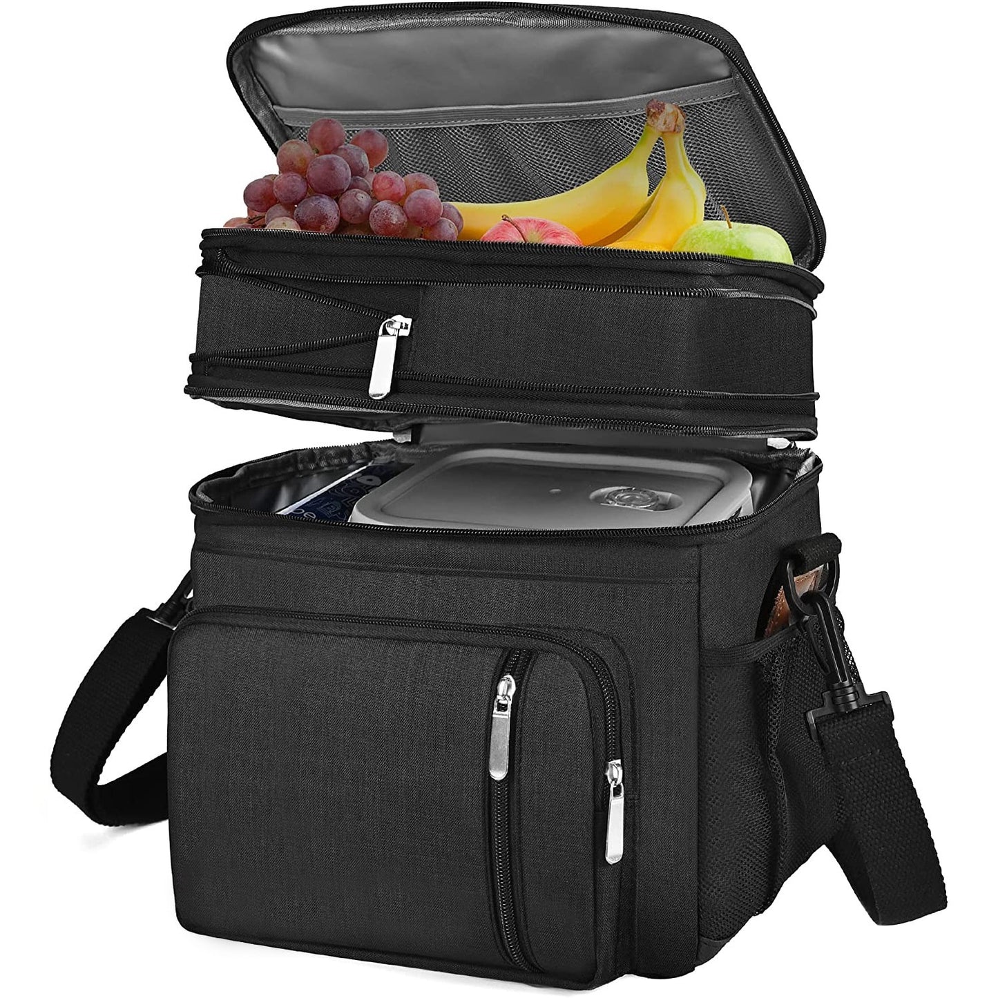 Fresh-keeping And Cold-keeping Double Layer Lunch Bag Stylish And Portable Outdoor
