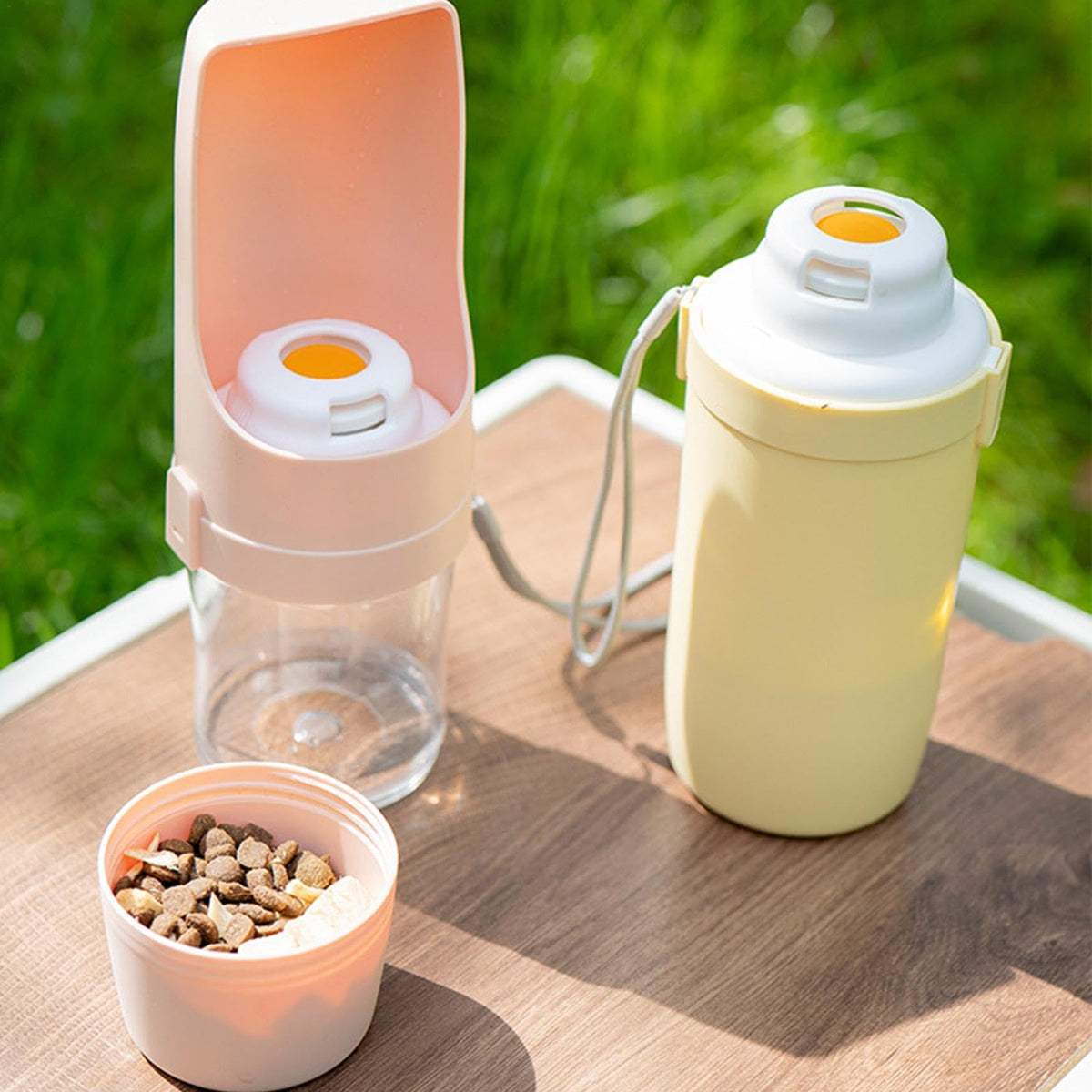2 In 1 Travel Dog Water Bottle Pet Water Dispenser Feeder Drinking Feeder Dog Outing Water Feeder Pets Outdoor Portable Cup Pet Products Pets Fashion