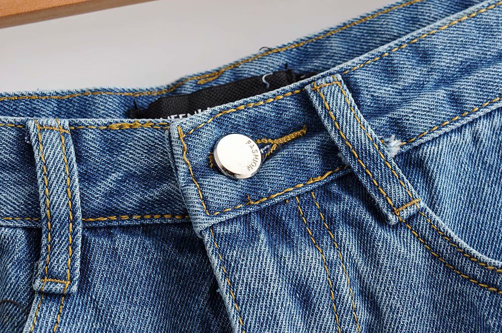 Split Hem Denim Skirt, Bodycon Denim Midi Skirt Pi-Mart