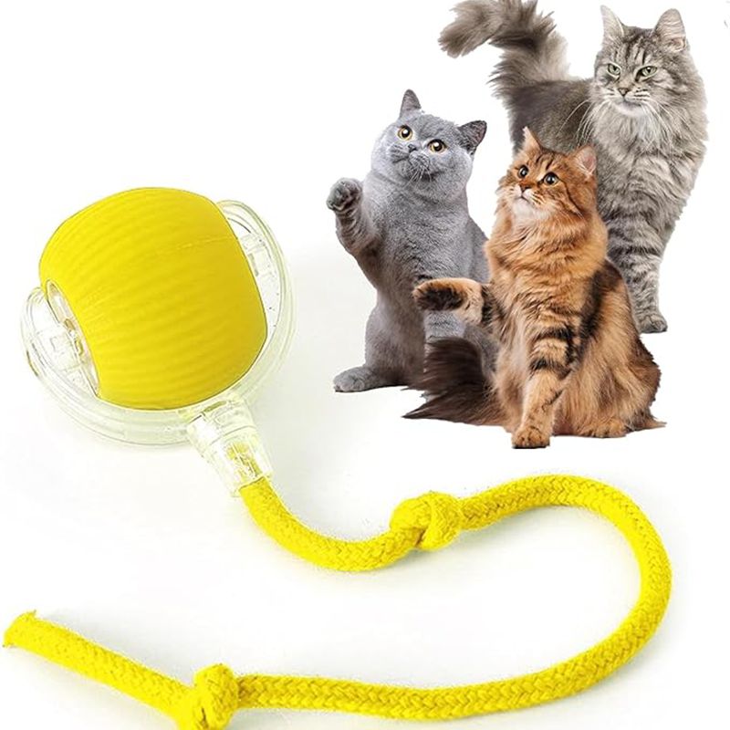 Cat Interactive Ball Toys Automatic Rolling Ball For Kitten Rechargeable Smart Pet Electric Toys With Teaser Sensor Cat Ball Toy LadyShow.Store