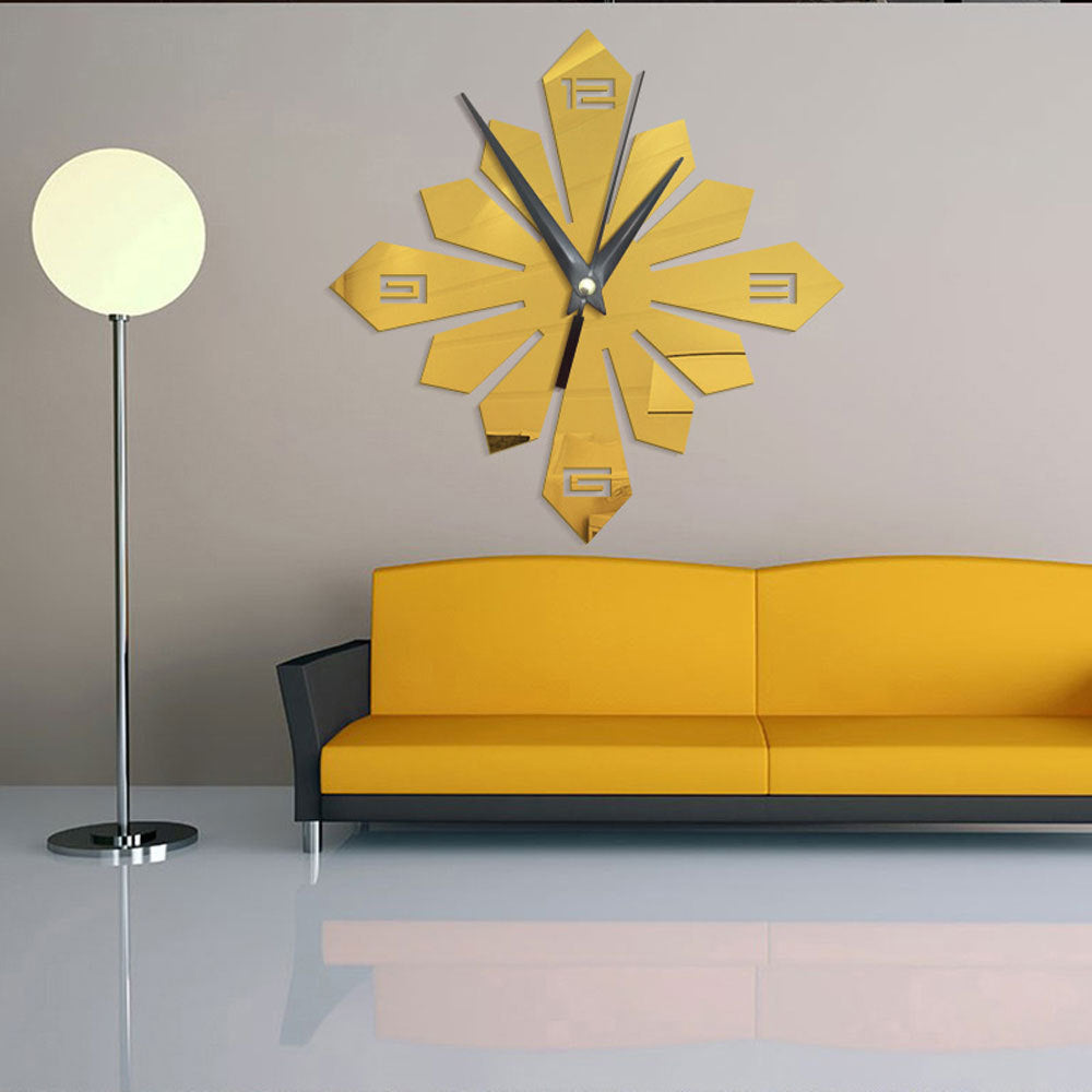 Creative Geometric Pattern Acrylic Mirror Wall Clock PearlNestDecor.com