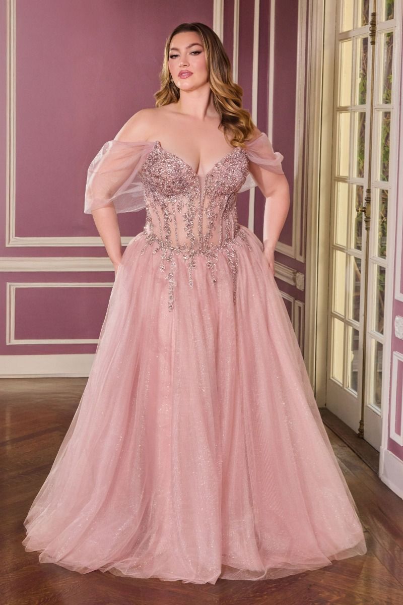 Off-Shoulder Beaded Corset A-Line Glitter Tulle Gown LuxuryLifeWay Online Store