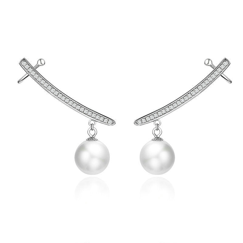 Fashion Women's S925 Silver Pearl Earrings LadyShow.Store