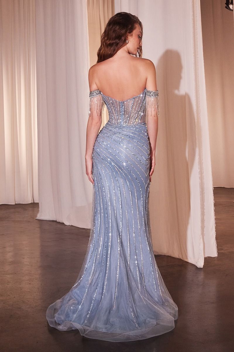 Fully Embellished Off The Shoulder Evening Gown LuxuryLifeWay Online Store