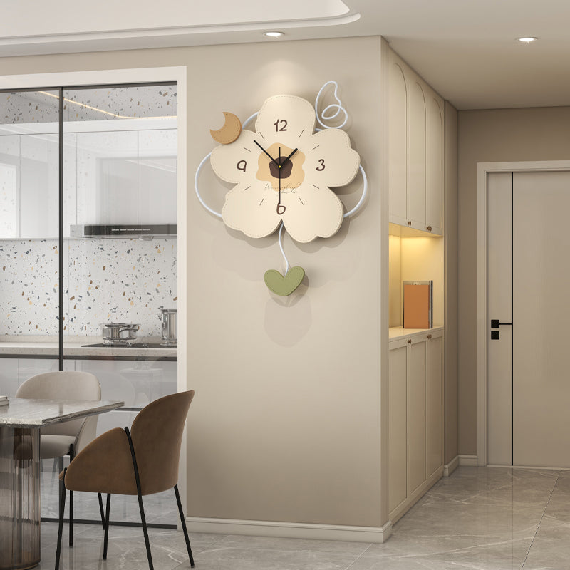 Cute Flower Shaped Wall Clock Modern Decorative Home Bedroom Decor PearlNestDecor.com