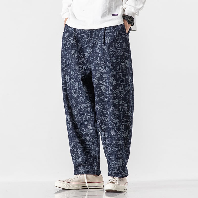 Fairy Crane Panel Denim Jeans Pi-Mart