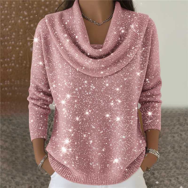 Women Soft-Shine Relaxed Round Neck Knit Sweater LadyShow.Store