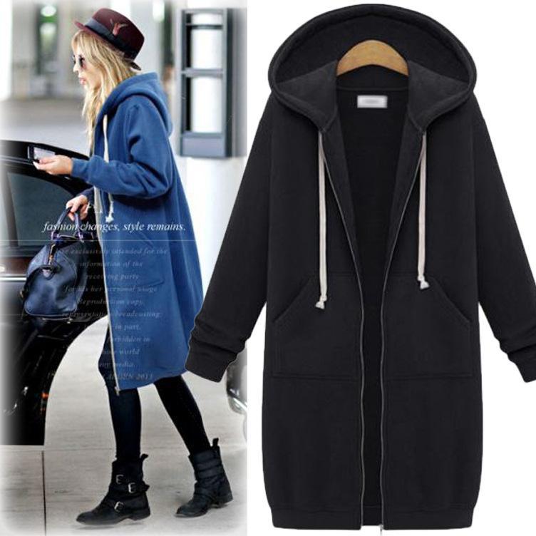 Hooded Long-sleeved Winter Sweater Women's Jacket In A Long Thick Shirt LuxuryLifeWay Online Store