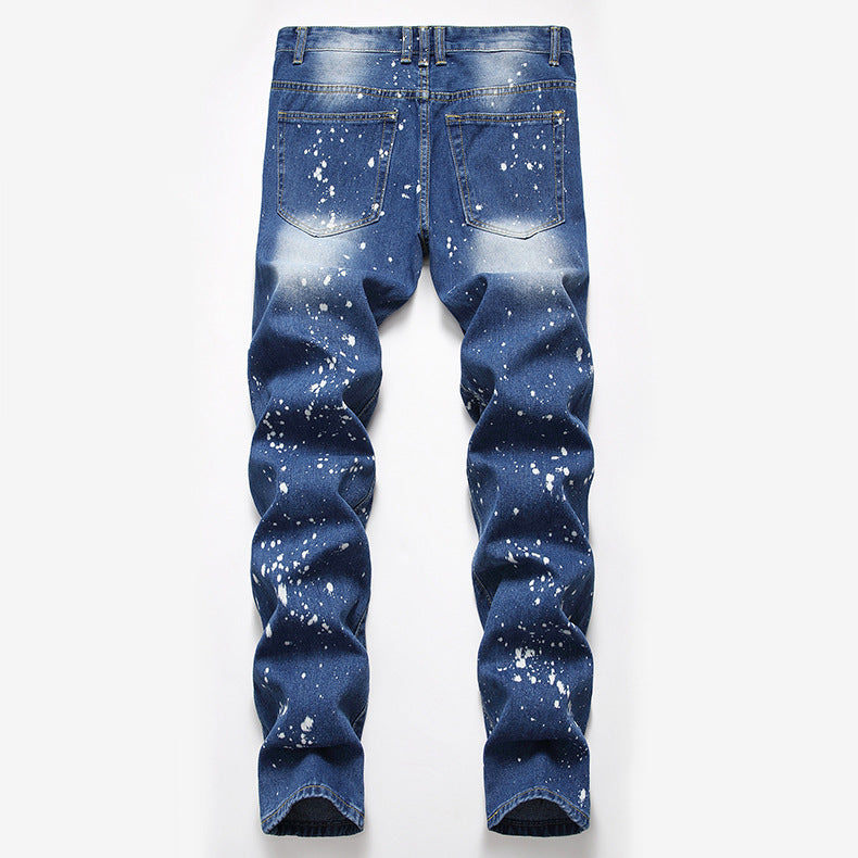Men's Ripped Denim Jeans - Summer Casual Straight Fit Pi-Mart