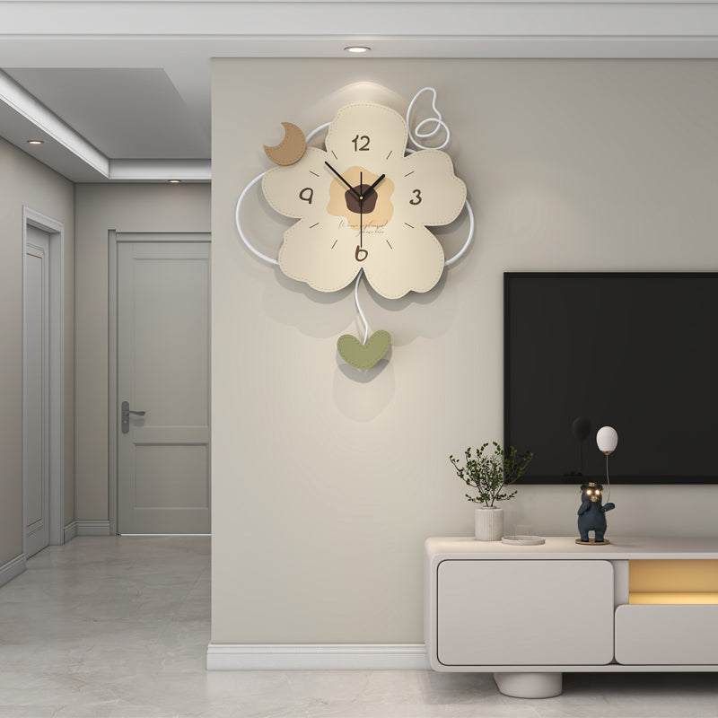 Cute Flower Shaped Wall Clock Modern Decorative Home Bedroom Decor PearlNestDecor.com