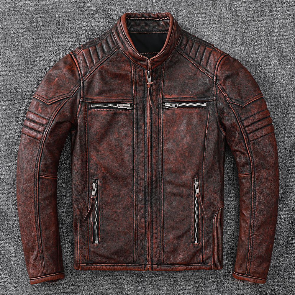 Harley Motorcycle Jacket in Vintage Genuine Leather Pi-Mart