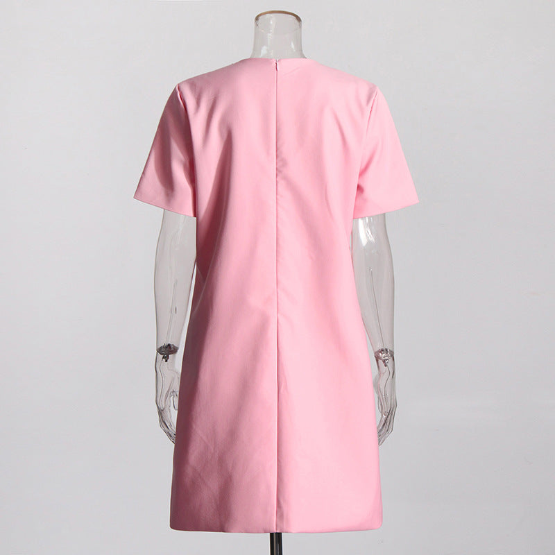 Bow Design Short Sleeve Dress Women NorixaFashion.com
