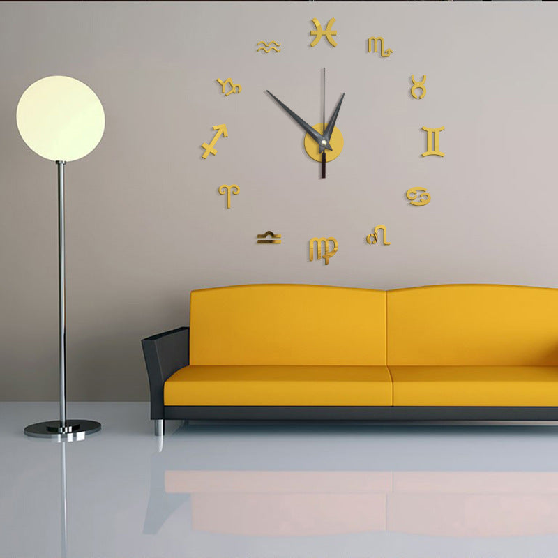 Creative Mirror Constellation Wall Clock Background Wall Decoration PearlNestDecor.com