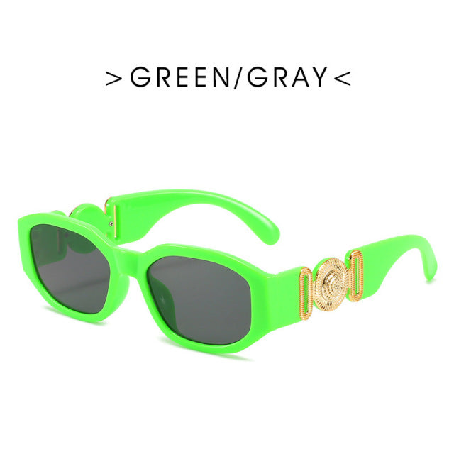 Retro Cutting Lens Gradient Square Sun Glasses UV400 Pi-Mart