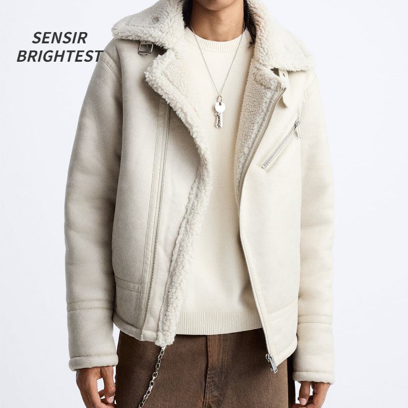 TAOP&ZA Men's Faux Lamb Fur Jacket for Fall/Winter Pi-Mart