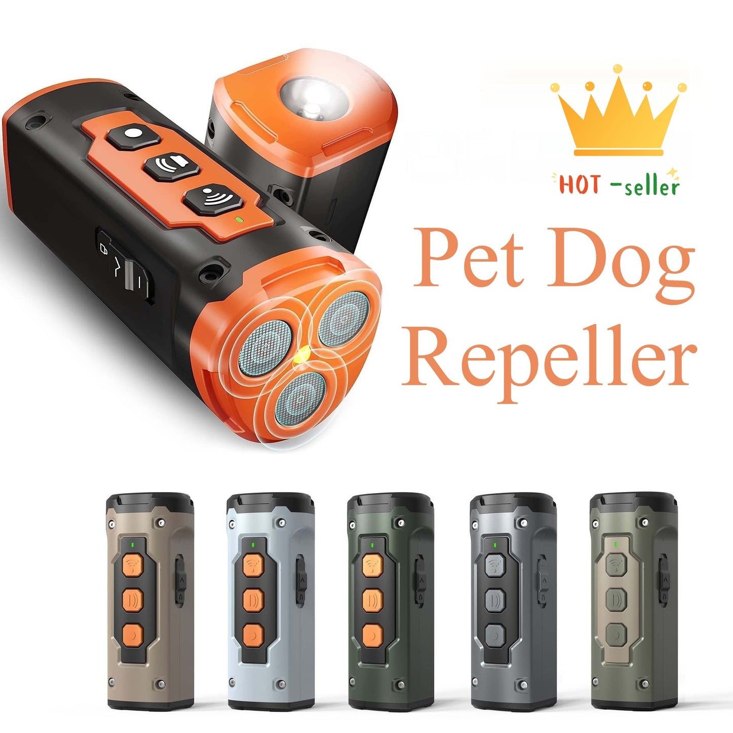 Dog Drive Ultrasonic Three-head Bark Plug Torch Dog Drive Artifact Anti Dog Bark Deterrent Device With LED Flashlight Pets Fashion