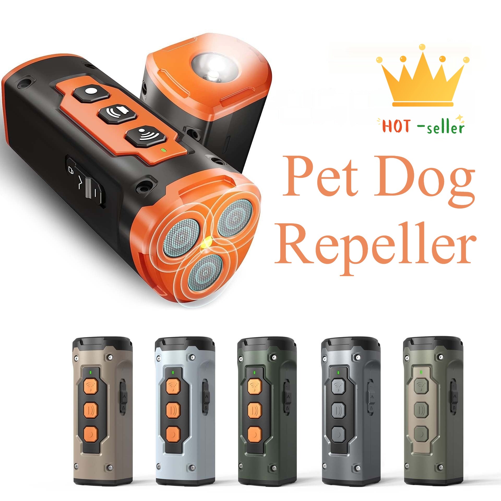 Dog Drive Ultrasonic Three-head Bark Plug Torch Dog Drive Artifact Anti Dog Bark Deterrent Device With LED Flashlight Pets Fashion