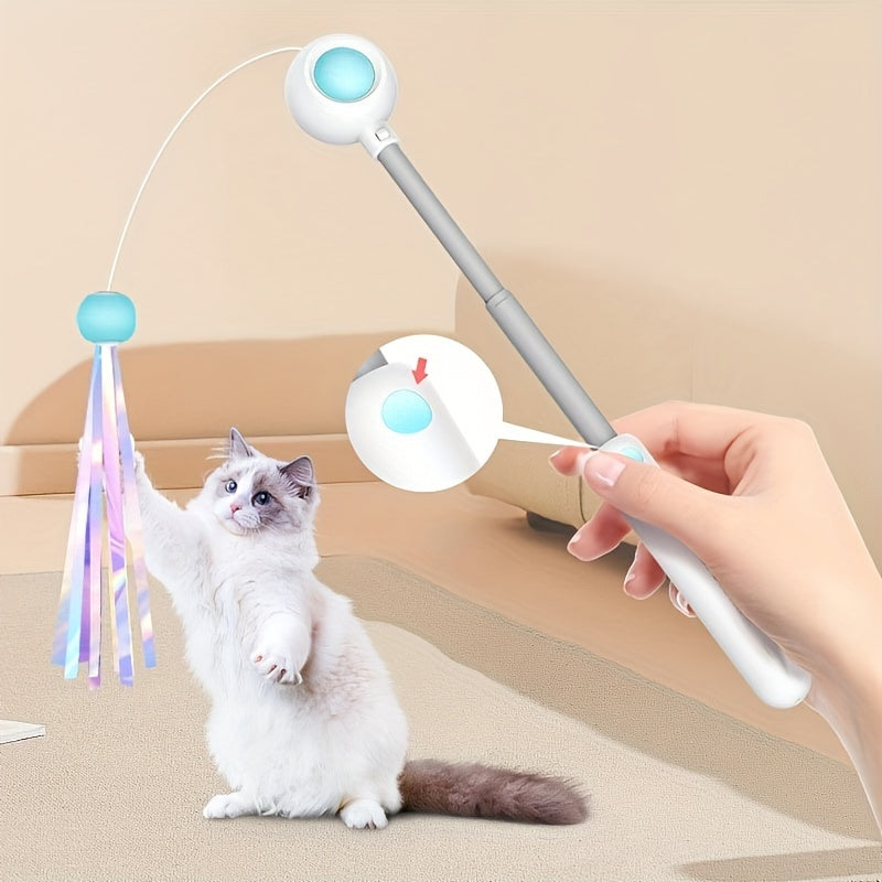 Cat Teaser Stick, Retractable Cat Wand With Replacement Head, Cat Feather Toy, Cat Interactive Toy For Indoor Cats For Relief Boredom And Exercise Pets Fashion