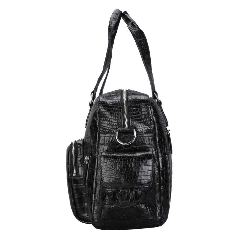 Genuine Leather Crocodile Leather Men's Luggage Bag Outdoor Travel Large Handbag LadyShow.Store