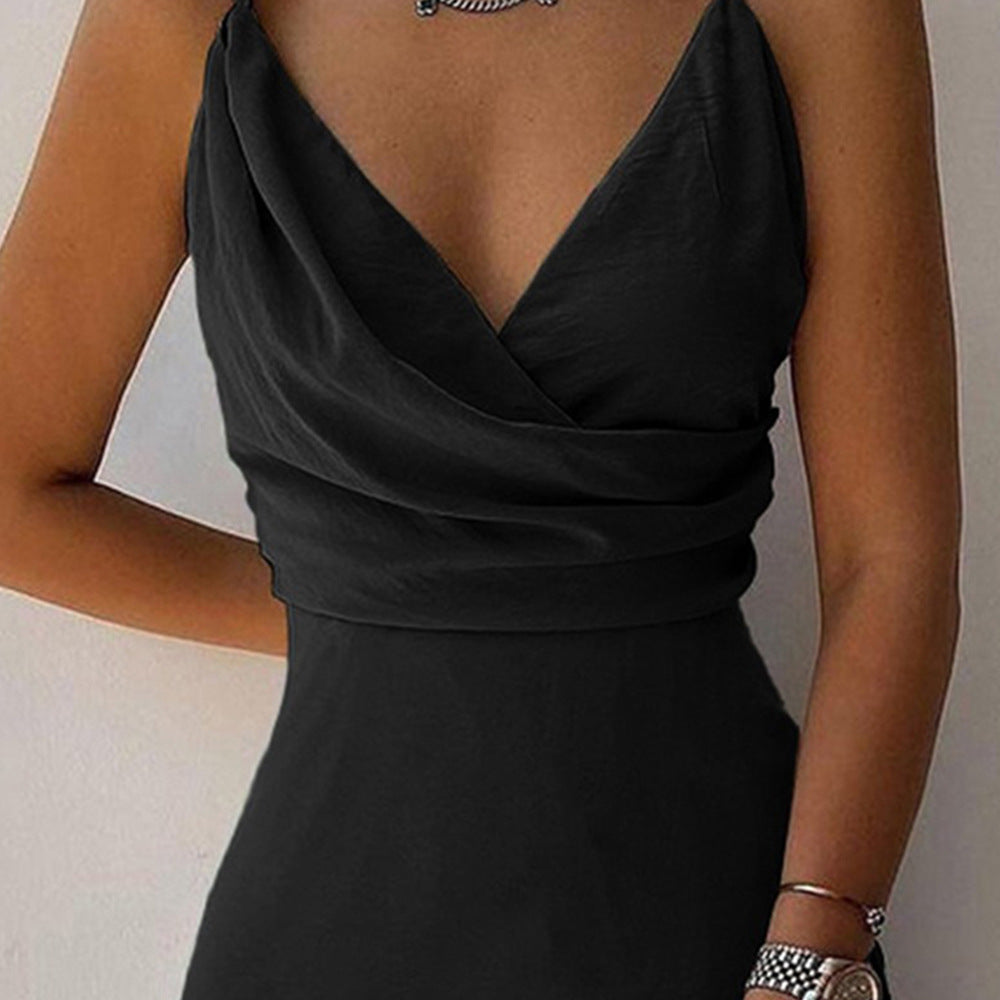 V-Neck Printed Slit Dress NorixaFashion.com