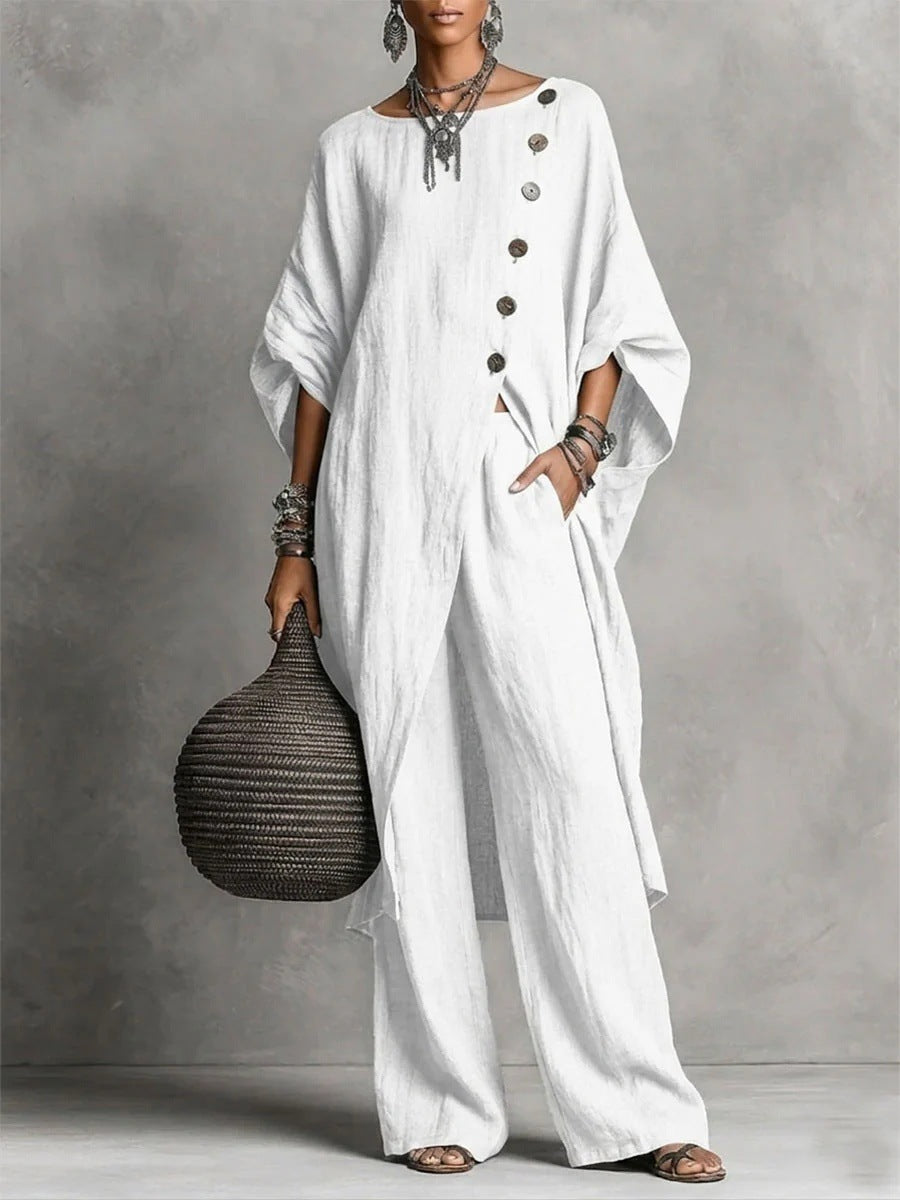 Women's Irregular Casual Shirt Set NorixaFashion.com