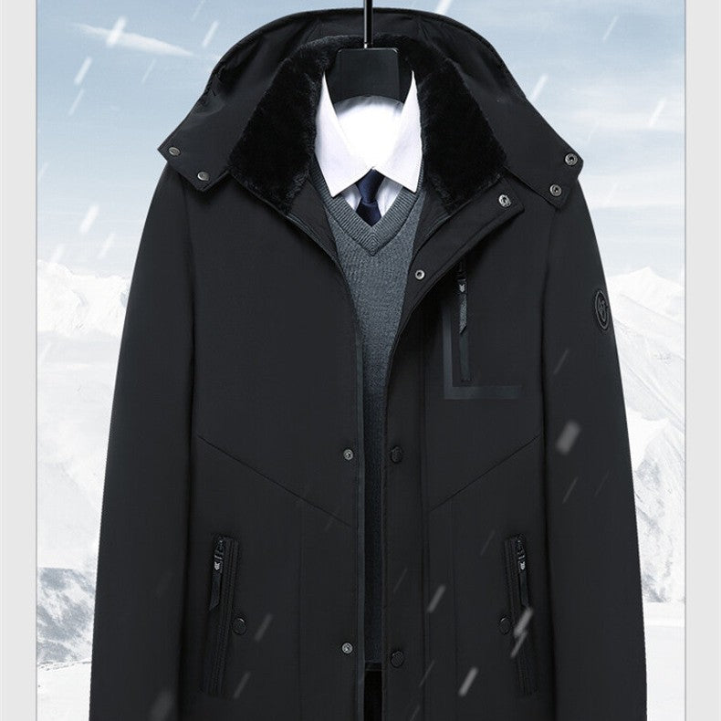 Men's Coat Winter Thick Cotton Clothing Removable Hat Best YouTube Store