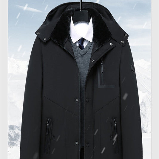 Men's Coat Winter Thick Cotton Clothing Removable Hat Best YouTube Store