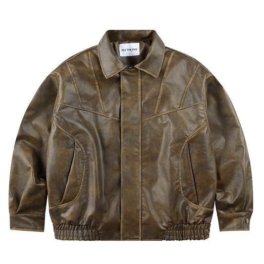 Retro Leather Clothing For Men And Women Loose Best YouTube Store