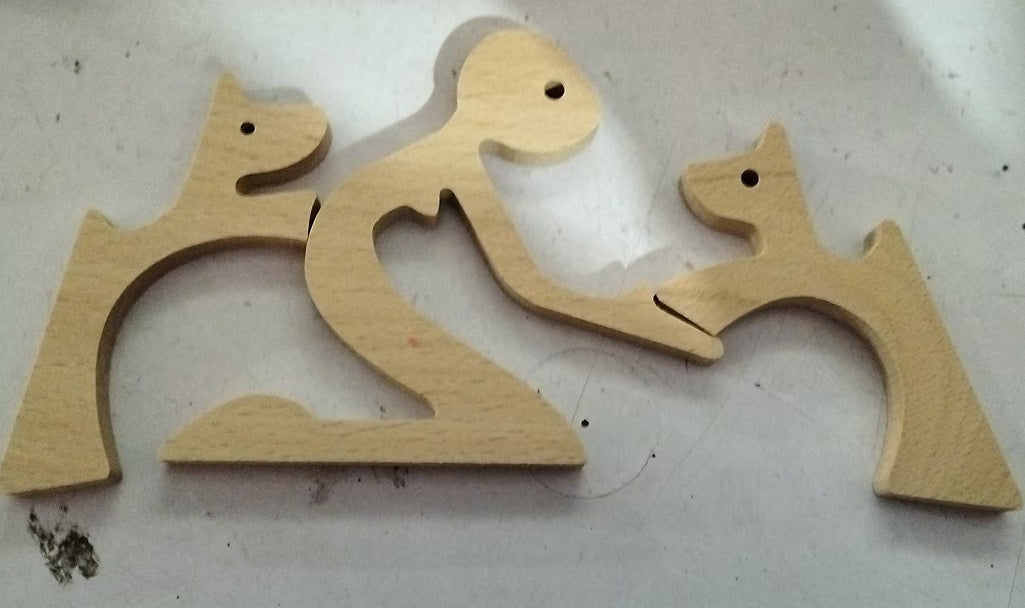 DIY Figurine Wood Dog Ornament Sculpture Home Decoration A Man A Dog Wood Sculpture Christmas Gifts Model Decor PearlNestDecor.com