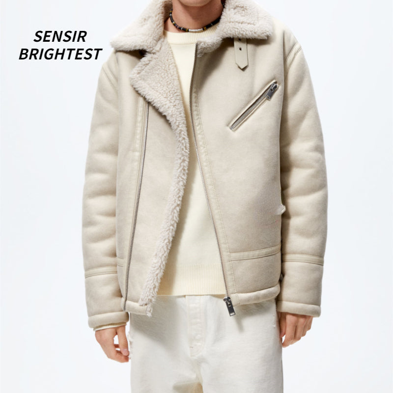 TAOP&ZA Men's Faux Lamb Fur Jacket for Fall/Winter Pi-Mart
